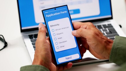 Online Application Form On Mobile Phone - Powered by Adobe