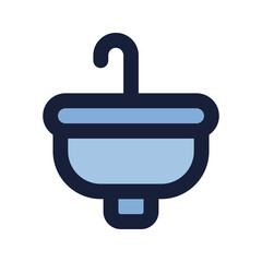 sink flat line icon
