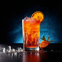 summer cocktails: gin tonic, blue lagoon, tequila sunrise, iced irish coffee, pina colada, mai tai, cocktail with rum, whiskey, mojito