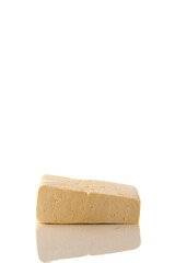 Piece of cheese isolated on a white background.