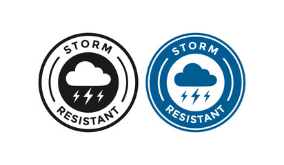 Storm resistant logo badge template. Suitable for protection, weather, label product and information