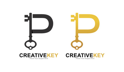 Key letter P logo vector template. This is suitable for business, poster, initial, safety and security Letter Design Vector