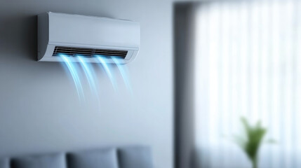 Sleek Air Conditioning in Contemporary Living Space