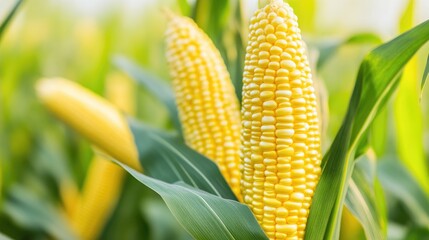 Harvest-Ready Corn Field with Ripe Cobs