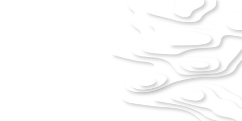 Abstract luxury white modern 3d papercut, topography map circle and wave line smooth multilayer pattern. vector white art papercut design Topographic geometric map relief texture with curved layers.