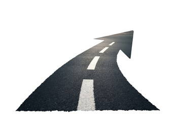 Fototapeta premium Asphalt Arrow Turn Back | Cut Out Isolated Transparent PNG