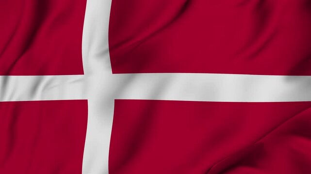 A beautiful view of the Denmark flag video. 3d flag-waving video. Denmark flag 4K resolution.