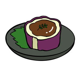 筆絵　焼きナス　居酒屋メニュー