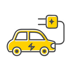 Obraz premium Eco-Friendly Transport Icons Featuring an Electric Car 