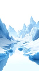 Ethereal Arctic Dreamscape Glistening Glacial Peaks and Serene Frozen Tundra