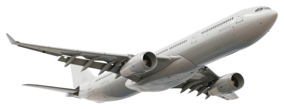 PNG Modern commercial airplane in flight