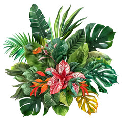 Obraz premium Tropical Leaf Bouquet