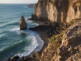 View of the erosion on the cliff due to the passage of time.