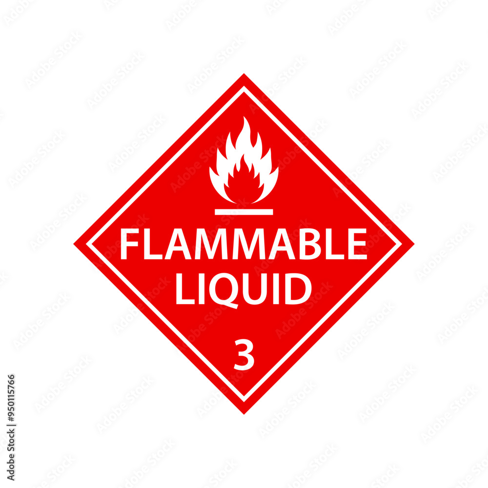 Wall mural Flammable Liquid warning sign