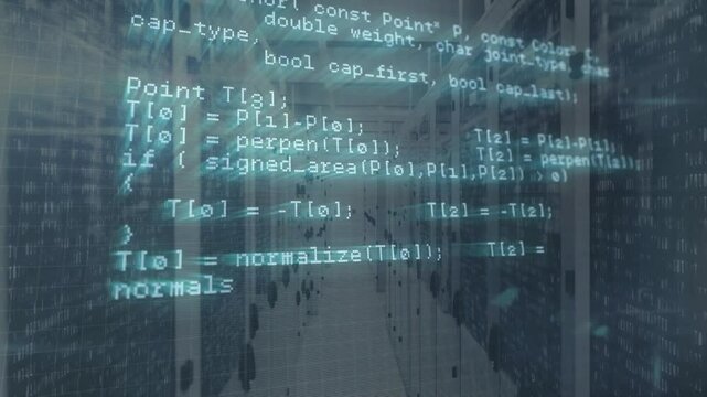 Animating computer code over data servers in technology environment