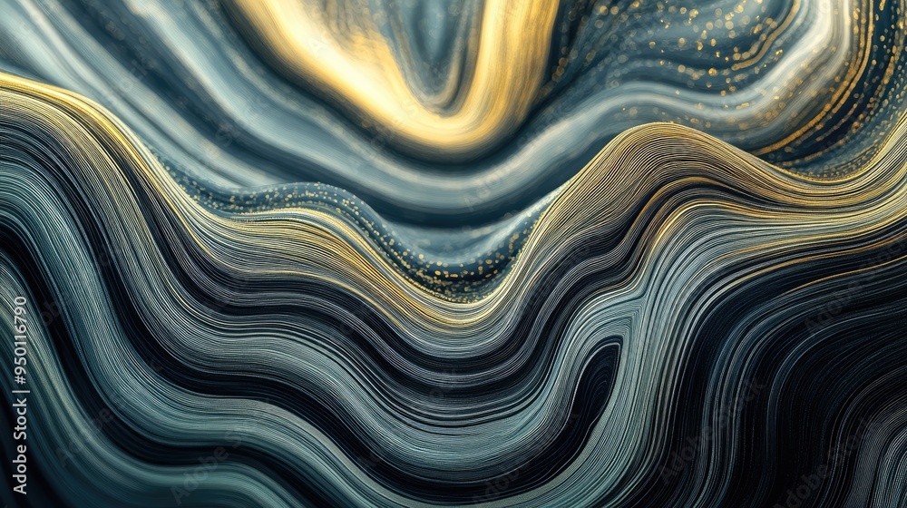 Wall mural elegant abstract line pattern in a continuous, flowing motion, ideal for modern backgrounds and arti