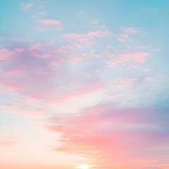 Obraz premium Ethereal Sunrise Skyscape with Pastel Hues and Radiant Glow Across the Heavens