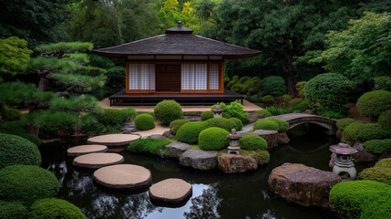 Fototapeta premium Traditional wooden Japanese house