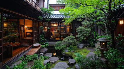 Obraz premium Traditional wooden Japanese house
