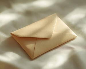 Obraz premium Envelope with a self-sealing flap, ready to be sent, minimalist style, close-up, sharp focus, neutral background, soft lighting