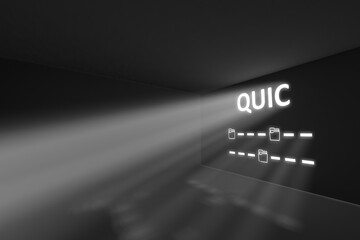 QUIC rays volume light concept 3d illustration