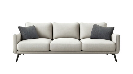 Fototapeta premium A modern, comfortable sofa with soft, inviting cushions, perfect for relaxing after a long day. 