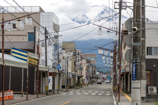 View towards Mount Fuji from Shimoyoshida, Japan