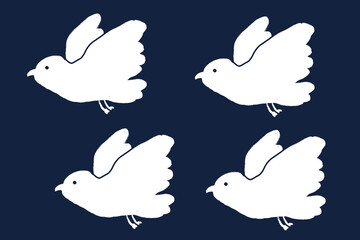This illustration is a bird flying in the sky.