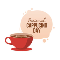National Cappuccino Day vector design template good for celebration usage. National Cappuccino Day design. flat design. eps 10.