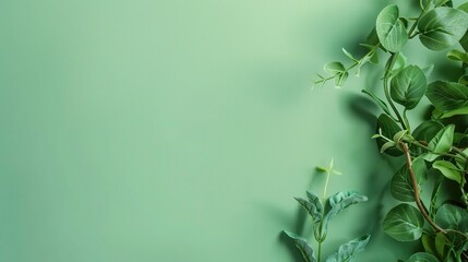 Stunning Green Beautiful Minimalist Background: A Serene and Elegant Visual Delight. Showcasing the Freshness and Charm of Natural Tones