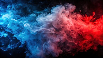 Red and blue smoke isolated on background, smoke, red, blue, colorful, abstract,isolated, background, effect, mist, fog, vibrant
