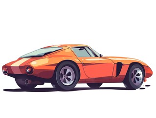Fototapeta premium retro sport car illustration clipart isolated on white. AI generated