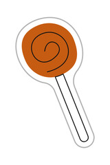 Lollipop sticker for Halloween. Color flat vector illustration.