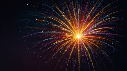 Fototapeta premium A burst of colorful fireworks illuminates the night sky