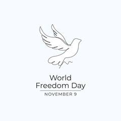 World Freedom Day vector design template good for celebration usage. World Freedom Day design. Continuous line drawing. eps 10.