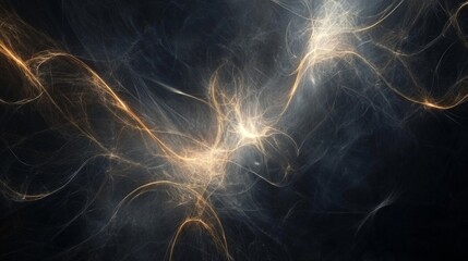 A dark abstract background with glowing lines and subtle patterns, adding depth and intrigue to the visual composition.