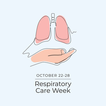 Respiratory Care Week vector design template good for celebration usage. Respiratory Care Week design. Continuous line drawing. eps 10.