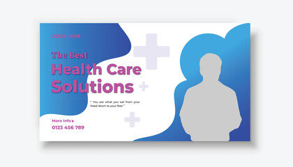 Medical healthcare youtube thumbnail and web banner template