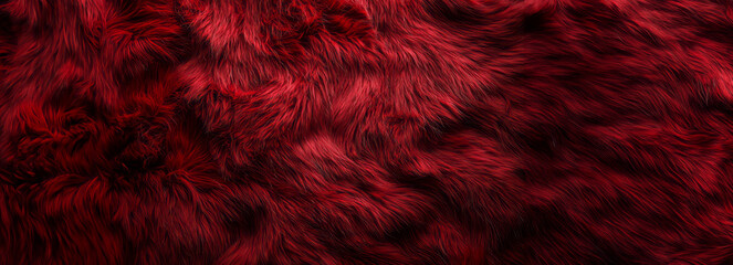 Fototapeta premium Velvet Noir Stunning Top-down Shot of Luxurious Crimson Fur in Moody Lighting, Sleek & Lustrous Design for Inspired Creations