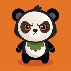 cute panda use halloween costume vector isolated