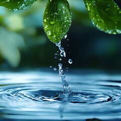 water drops on leaf