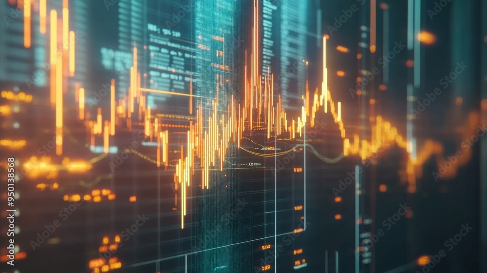 Poster a detailed shot of a gold price graph on a tablet screen, with fluctuating lines and indicators, set