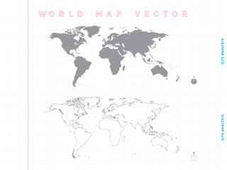 World Map Infographic on note design
