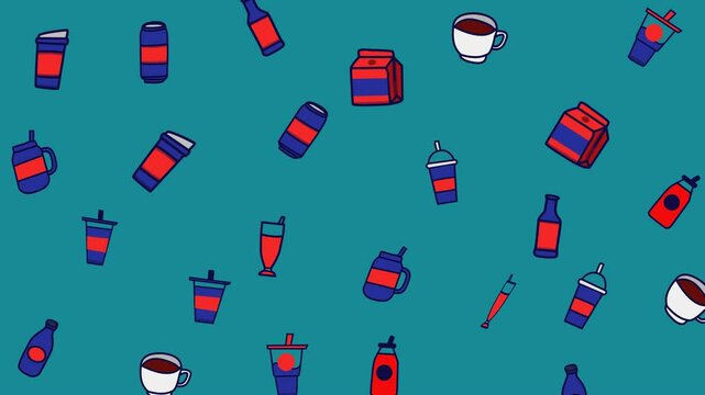 Seamless pattern animation of drink