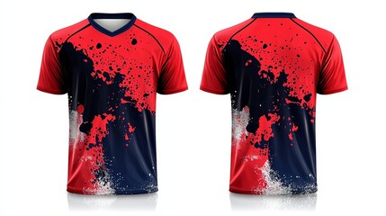 Striking Jersey Splash Design with Front and Back View for Mockup