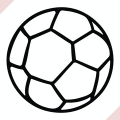 Obraz premium Football ball soccer silhouette, Sports Balls vector illustration, Football doodle