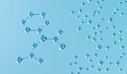 Molecular structure chemical science formula soft focus abstract background 3d rendering	
