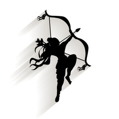 Vector illustration of lord Ram silhouette on transparent background