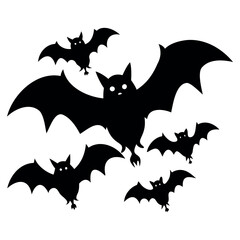 Halloween bats silhouette isolated on a white background, Halloween Vector illustration