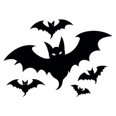 Halloween bats silhouette isolated on a white background, Halloween Vector illustration